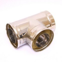 Сэндвич-тройник Ferrum 90° (430/0,8 мм + нерж.) Ø130х200